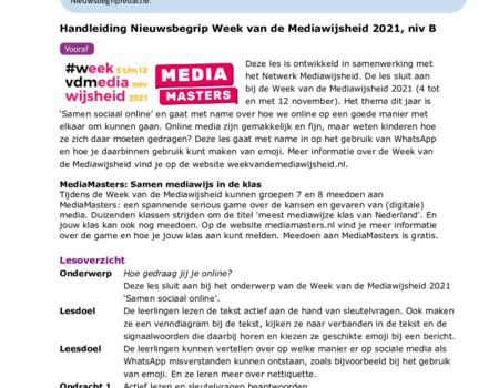 Handleiding Extra Les Mediawijsheid - Nieuwsbegrip