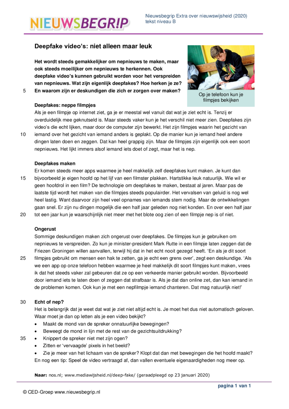 03 VerdeeltekstBextra - Nieuwsbegrip