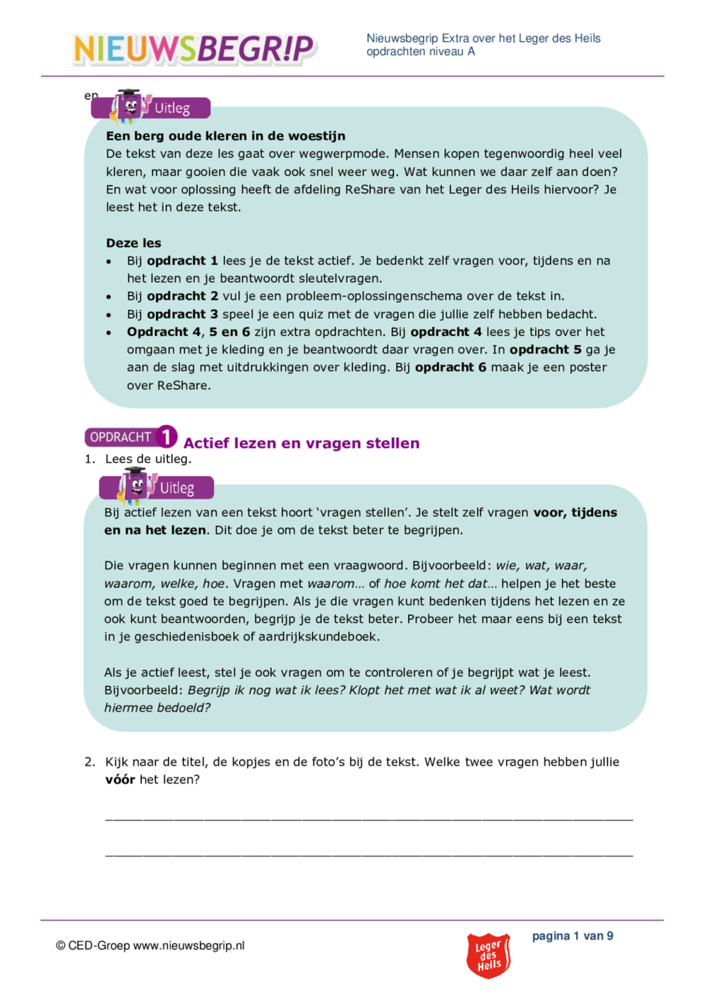 NBextra_Leger Des Heils_opdrA_DEF_2022 - Nieuwsbegrip